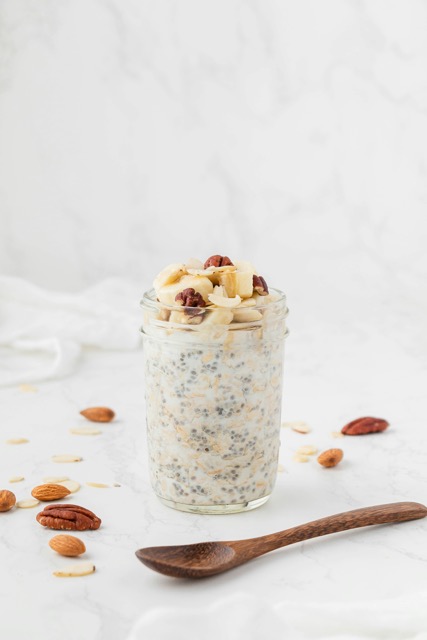 Chia seed pudding in glass jar